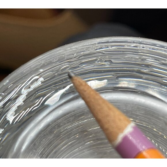 Mid-century modern Scandinavian art design crystal glass, large vintage Spun vas - Picture 4 of 6